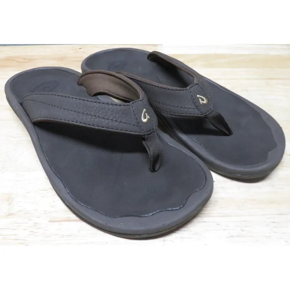 OLUKAI WOMENS SANDALS‎ OHANA KULAPA KAI DARK JAVA DARK WOOD SIZE 6